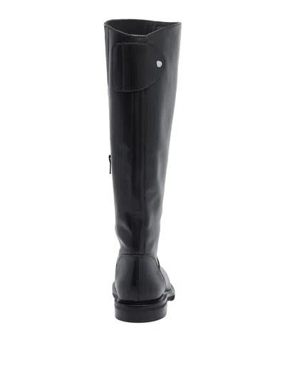 Poeve Touch-strap Knee-high Boots In Black