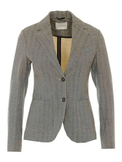 Circolo 1901 Herringbone-pattern Blazer In Gray