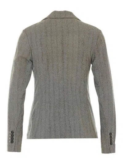 Circolo 1901 Herringbone-pattern Blazer In Gray