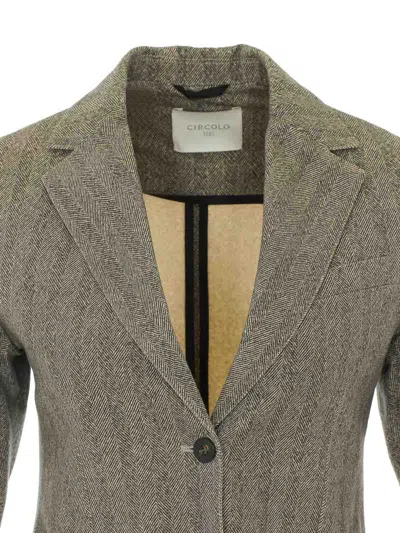 Circolo 1901 Herringbone-pattern Blazer In Gray