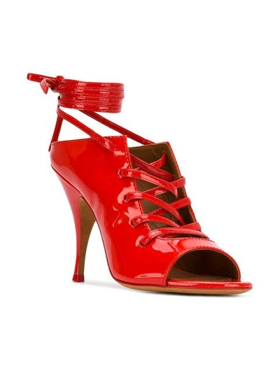 Shop Givenchy Ankle Wrap Sandals - Red