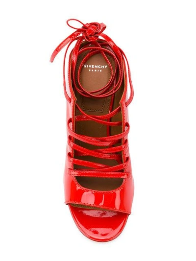 Shop Givenchy Ankle Wrap Sandals - Red