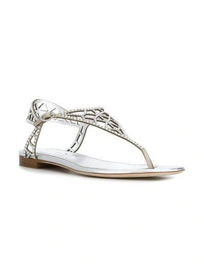 Shop Sergio Rossi Crystal Embellished Sandals