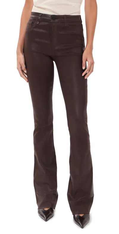 L'agence Ruth Straight Coated Jeans Dark Java Coated In Brown