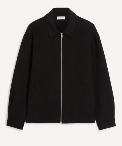 Frame Classic Collar Zip-front Casual Jacket In Black