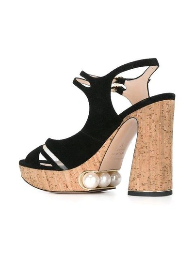 Shop Nicholas Kirkwood 105mm Estella Pearl Platform Sandals In Black