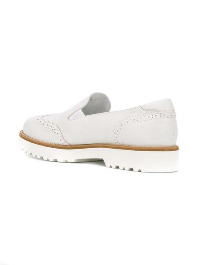 Shop Hogan Chunky Sole Loafers - White