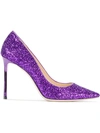 Jimmy Choo Romy 100 Glitter Pumps In Pink