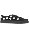 Simone Rocha Floral-embellished Canvas Low-top Trainers In Black