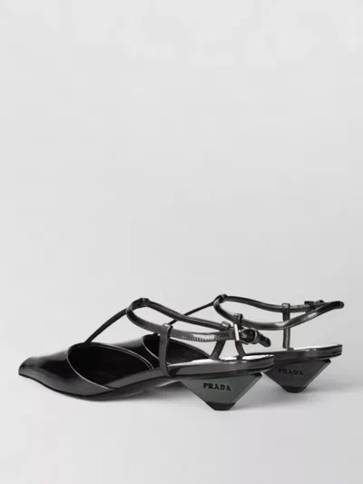 Prada Leather Flat Sandals In Multi