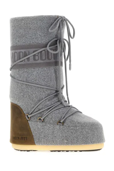 Moon Boot Logo-embellishment Boots In Gray
