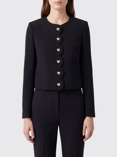 Twinset Button-front Long-sleeve Casual Jacket In Black