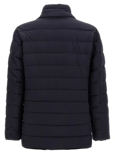 Herno Polyester Down Jacket With Feather-down Padding For Men In Blue