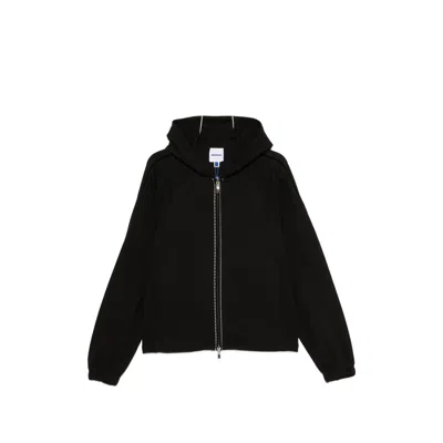Ader Error Contrast-stitch Hoodie In Black