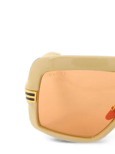Pre-owned Gucci Geometric-frame Sunglasses In Neutrals
