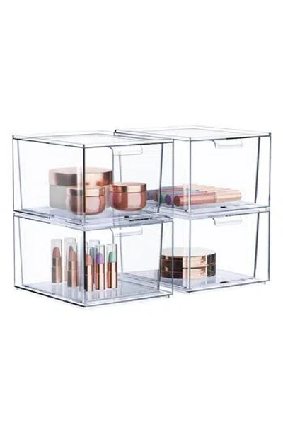 Sorbus Clear Stackable Drawer Organizer 4-pack In Transparent