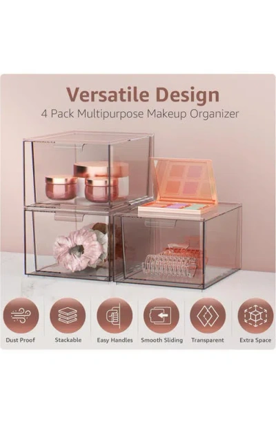 Sorbus Clear Stackable Drawer Organizer 4-pack In Transparent