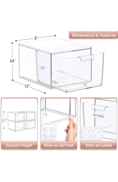 Sorbus Clear Stackable Drawer Organizer 4-pack In Transparent