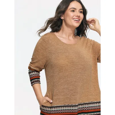 Bloomchic Tunic Boho Print Pocket T-shirt In Multi