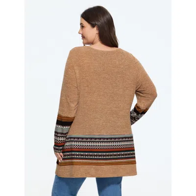 Bloomchic Tunic Boho Print Pocket T-shirt In Multi
