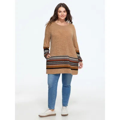 Bloomchic Tunic Boho Print Pocket T-shirt In Multi