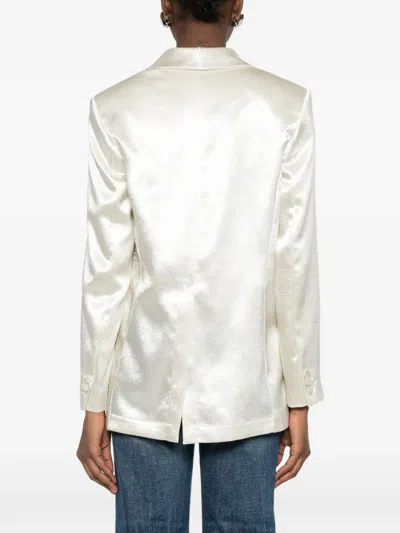 Alysi Single-breasted Blazer Jacket In White