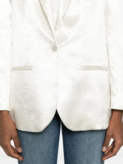 Alysi Single-breasted Blazer Jacket In White