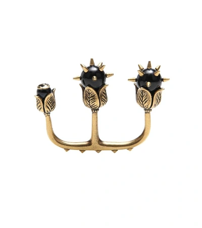 Shop Gucci Multi-finger Ring In Black