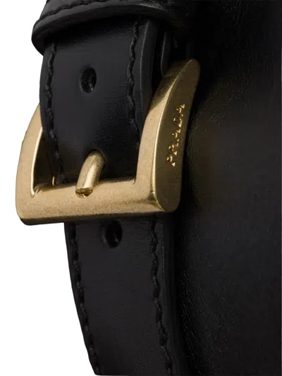 Prada Black Leather Ankle Boots In Black