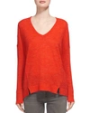 WHISTLES Notched Hem Knit Top,2533075RED
