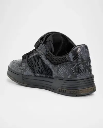 Amiri Skyline Sneaker In Leather And Mesh With Python Print In Black