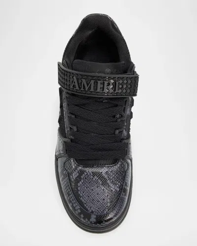Amiri Skyline Sneaker In Leather And Mesh With Python Print In Black