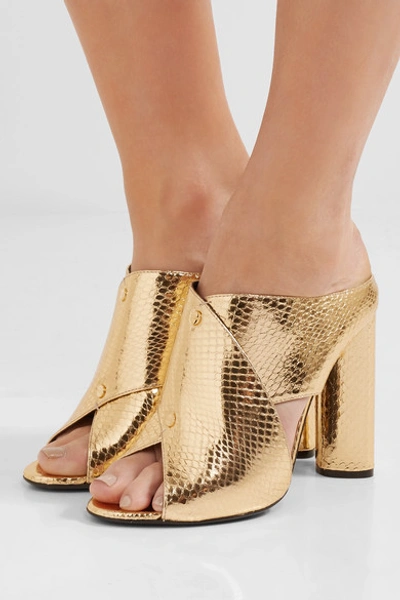 Shop Tom Ford Metallic Ayers Mules