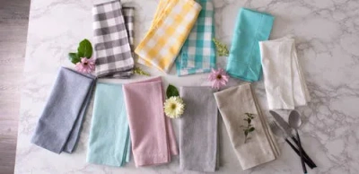 Dii Solid Chambray Cotton Tablecloth In Blue