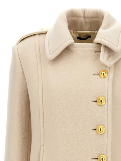 Tom Ford Wool And Cashmere Blend Coat In White