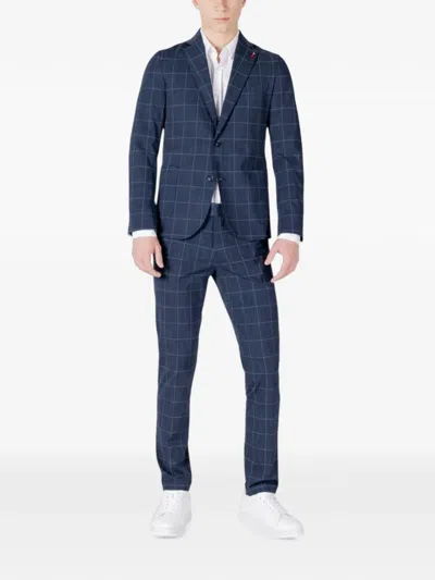 Mulish Check-pattern Suit In Blue