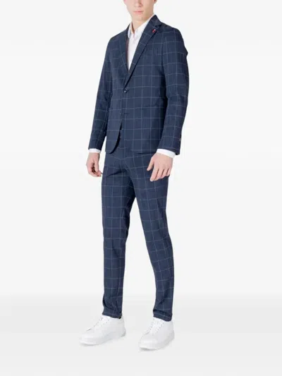 Mulish Check-pattern Suit In Blue