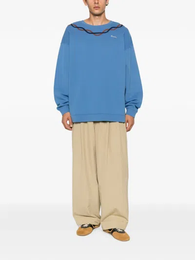 Bode Sidewinder Embroidered-logo Sweatshirt In Blue