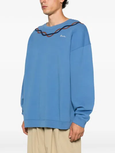 Bode Sidewinder Embroidered-logo Sweatshirt In Blue