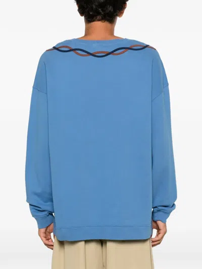 Bode Sidewinder Embroidered-logo Sweatshirt In Blue