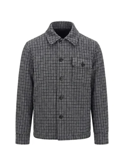 CHECK-PATTERN BUTTON-UP JACKET