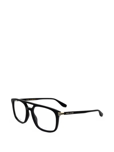 Marc Jacobs Square-frame Double-bridge Glasses In Black