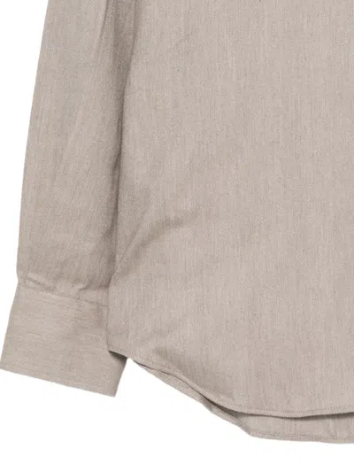Corneliani Herringbone-pattern Long-sleeve Shirt In Multi