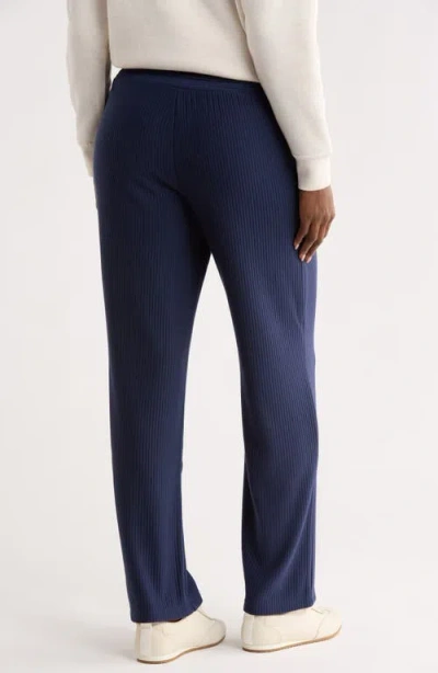 Lands' End Ottoman Ribbed Pull-on Pants In Blue