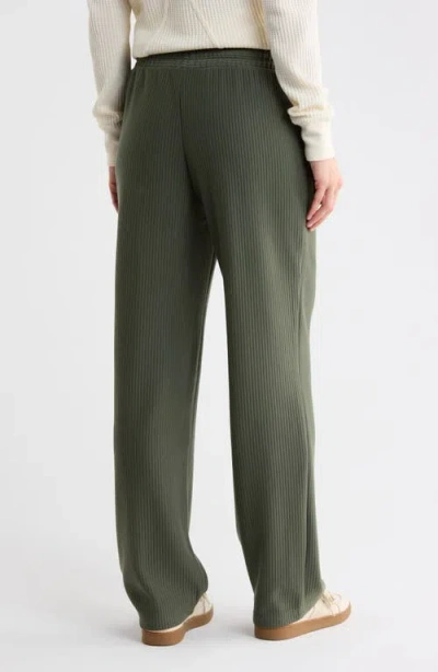 Lands' End Ottoman Ribbed Pull-on Pants In Thyme
