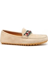 Gucci Suede Driver With Web In Chino Suede