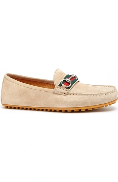 Shop Gucci Kanye Bit Loafer In Chino Suede