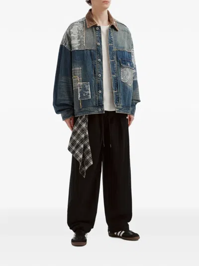Musium Div. Patchwork Denim Jacket In Blue