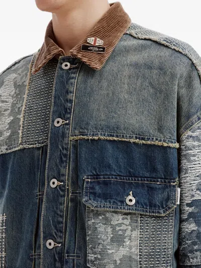 Musium Div. Patchwork Denim Jacket In Blue