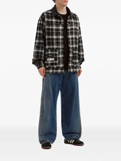Musium Div. Check-pattern Contrast-collar Jacket In Multi